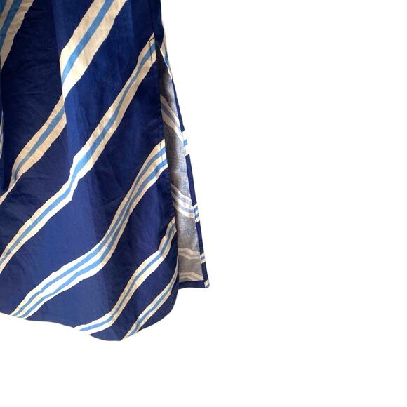 MNG Mango Summer Bare Shoulders Blue Stripe Dress size 14 - Picture 5 of 10